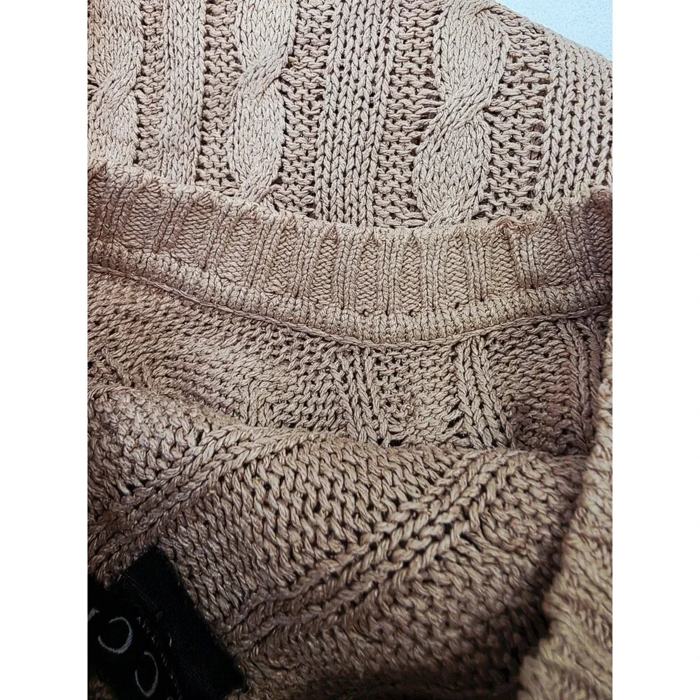 Vintage Gucci Cable Knit Sweater Men’s L Blush Tan Made in Italy
